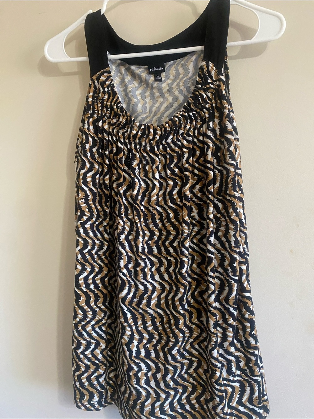 Rafaella Black, Gold & White A-Line Printed Skirt